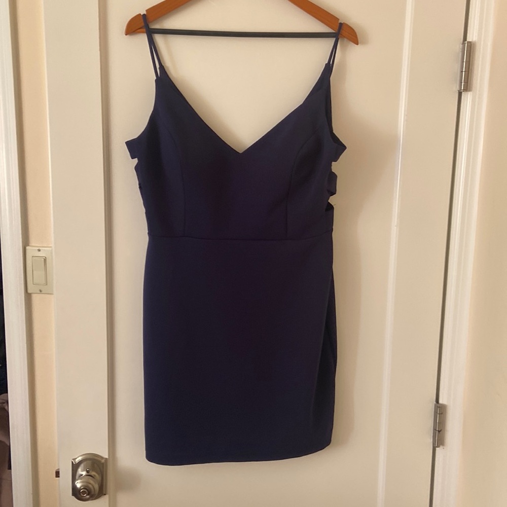 Jump Apparel Dress XL Blue Side Cut Outs